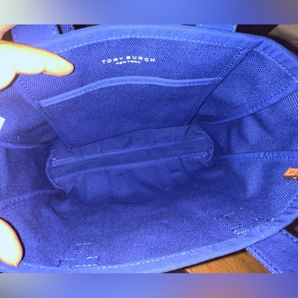Tory Burch Royal Blue Canvas Tote - Picture 3 of 4
